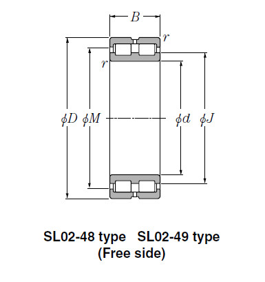 Bearing SL02-4844 SL Type Cylindrical Roller Bearings